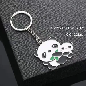 Cute Panda Metal Keychain