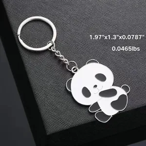 Cute Panda Metal Keychain