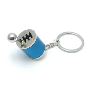 Metal car gear key chain pendant custom printed logo