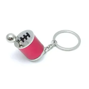 Metal car gear key chain pendant custom printed logo