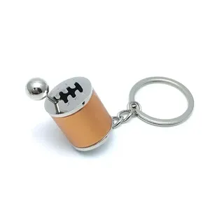 Metal car gear key chain pendant custom printed logo