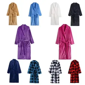 100% Turkish Cotton Wine Red Terry Kimono Bathrobe
