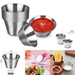 2.5 oz Stainless Steel Dipping Sauce Cups For Restaurant