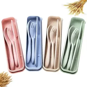 4 Sets Portable Wheat Cutlery