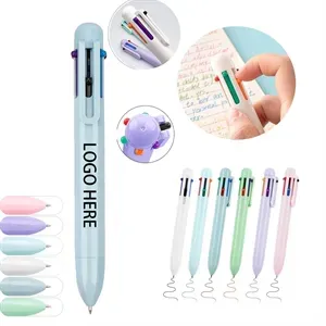 6 In 1 Multi-Color Retractable Macaron Ballpoint Pen