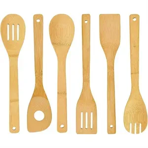 6 Pieces Bamboo Kitchen Utensil Set