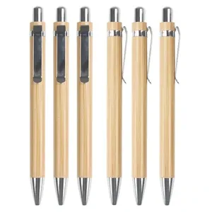 Bamboo environmentally friendly gel pen custom  laser LOGO