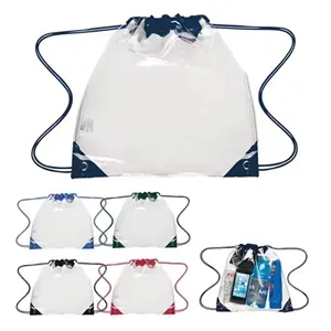 Clear Vinyl Drawstring Backpack Bag