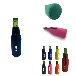 Customized Ring Zipper Collapsible Neoprene Bottle Cooler
