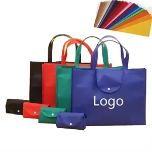 Folding Non-Woven Bag With Snap Button Closure