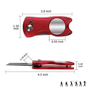 Golf Divot Repair Tool with Magnetic Ball Marker Foldable
