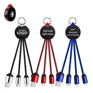 Led Light 3 In 1 Keychain Charging Cable