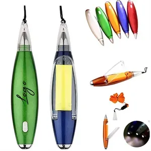 Multi Functional Ball Point Pen with Sticky Notes/Flashlight