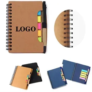 Notebook with sticky notes