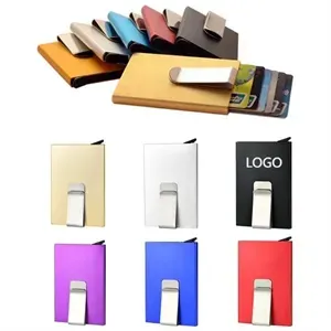 RFID Credit Card Holder for Men Money Clip Aluminum Metal