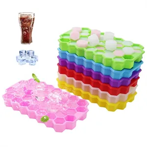 Silicone Hexagonal Honeycomb Ice Cube Trays With Lid