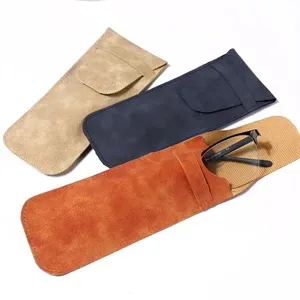 Soft leather glasses portable storage bag with printed logo