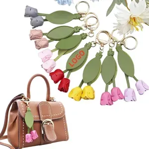 Tulip Style PU Leather Keychain Bag Pendant