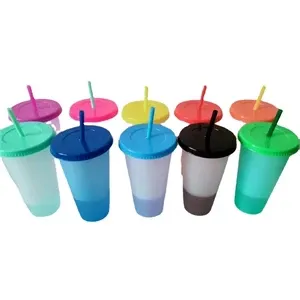 Water will change color straw cup