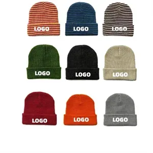 Winter knitted striped hat