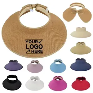 Women Wide Brim Roll-Up Straw Sun Hat