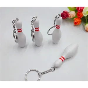 mini bowling bottle keychain pendant with logo printing